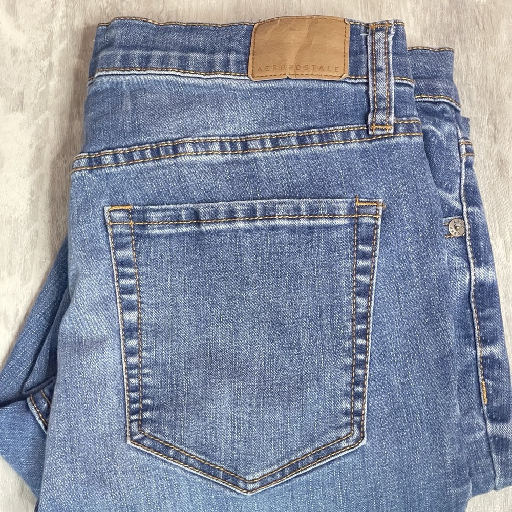 Aeropostale Women's‎ High Stretchy Skinny Jegging Size 12 Light Blue Wash Bag5